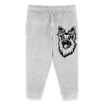 German Shepherd - Kids Organic Sweatpants by Stanley/Stella - heather grey - Front