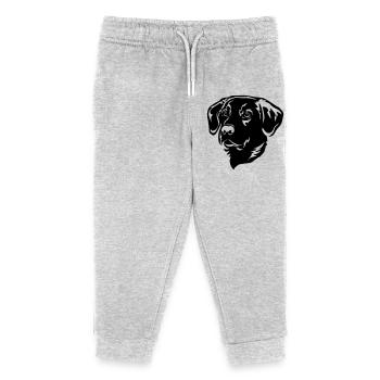 Labrador Head - Kids Organic Sweatpants by Stanley/Stella - heather grey - Front
