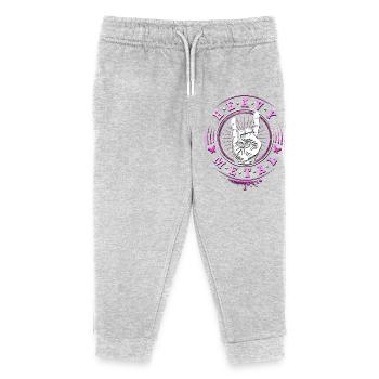 Heavy Metal - Headbanger - Devil Horns - Pink - Pantalon de jogging enfant bio Stanley/Stella - gris chiné - Devant