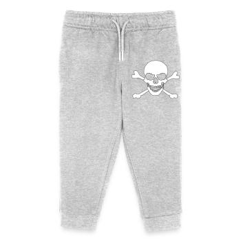 Skull and crossed bones - Kinder Organic Jogginghose Mini Mover von Stanley/Stella - Grau meliert - Vorne