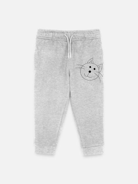 Lustige Katze - Kinder Organic Jogginghose Mini Mover von Stanley/Stella - Grau meliert