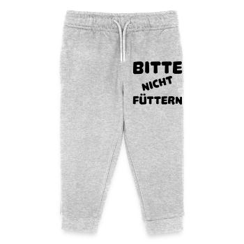 Bitte nicht füttern - Kinder Organic Jogginghose Mini Mover von Stanley/Stella - Grau meliert - Vorne