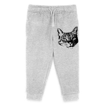 Katze Kätzchen Katzenshirt Geschenk - Kinder Organic Jogginghose Mini Mover von Stanley/Stella - Grau meliert - Vorne