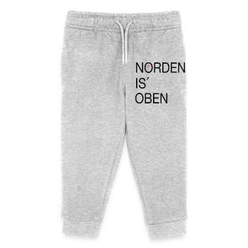Norden is oben - Kinder Organic Jogginghose Mini Mover von Stanley/Stella - Grau meliert - Vorne