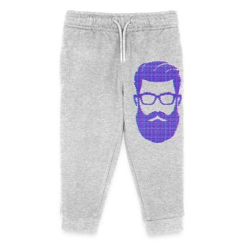 Bartträger Männlichkeit Schnurrbart Bart - Kinder Organic Jogginghose Mini Mover von Stanley/Stella - Grau meliert - Vorne