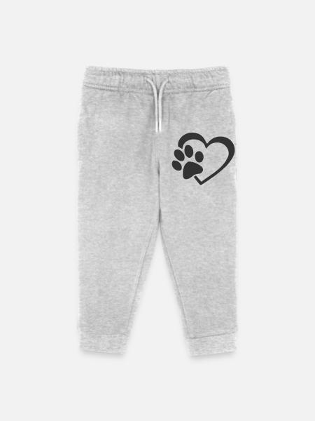 Pfotenherz - Kinder Organic Jogginghose Mini Mover von Stanley/Stella - Grau meliert