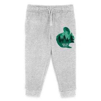 Environmental Protection Squirrel Climate Change - Kids Organic Sweatpants by Stanley/Stella - heather grey - Front