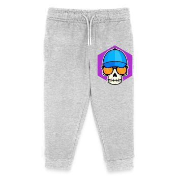 Cool Skull Kid - Kids Organic Sweatpants by Stanley/Stella - heather grey - Front