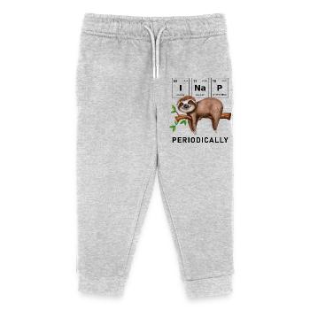 I nap periodically Lustiges Faultier Spruch - Kinder Organic Jogginghose Mini Mover von Stanley/Stella - Grau meliert - Vorne