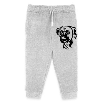 Boxer Head - Kids Organic Sweatpants by Stanley/Stella - heather grey - Front