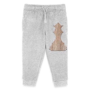Schachfiguren - Schach spielen - Dame Schachspiel - Kinder Organic Jogginghose Mini Mover von Stanley/Stella - Grau meliert - Vorne