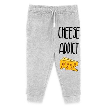 Cheese Addict / Cheese Addict - Kids Organic Sweatpants by Stanley/Stella - heather grey - Front