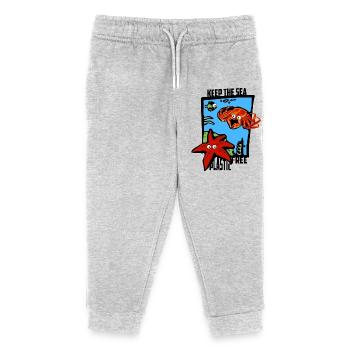 Keep the sea plastic-free - Kids Organic Sweatpants by Stanley/Stella - heather grey - Front