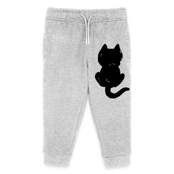 Katze coole Silhouette von hinten - Kinder Organic Jogginghose Mini Mover von Stanley/Stella - Grau meliert - Vorne