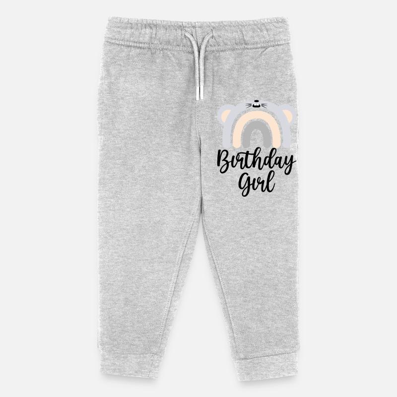Pastellfarbener Regenbogen Bär - Kinder Organic Jogginghose Mini Mover von Stanley/Stella - Grau meliert