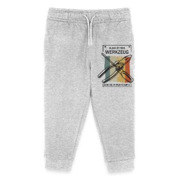 Mein Werkzeug Verleihe ich nicht ! - Kinder Organic Jogginghose Mini Mover von Stanley/Stella - Grau meliert - Vorne