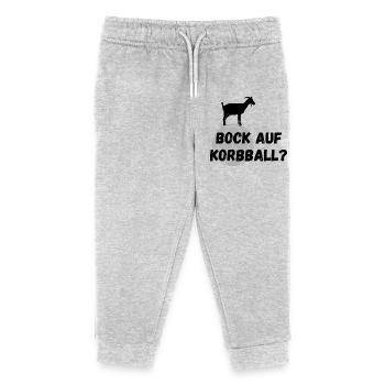 Bock auf Korbball - Kinder Organic Jogginghose Mini Mover von Stanley/Stella - Grau meliert - Vorne