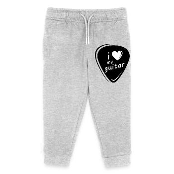 Gitarre Plektrum Symbol Logo icon Grafik Herz - Kinder Organic Jogginghose Mini Mover von Stanley/Stella - Grau meliert - Vorne