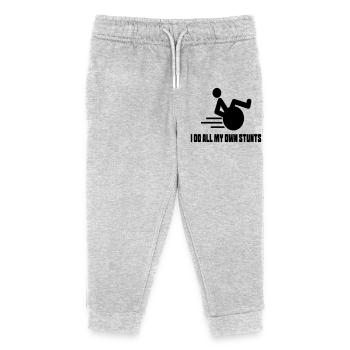 Je fais moi-même toutes les cascades en fauteuil roulant * - Pantalon de jogging enfant bio Stanley/Stella - gris chiné - Devant