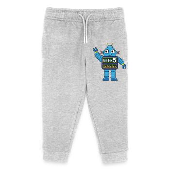 Kleiner Roboter - fünfter Geburtstag - Kinder Organic Jogginghose Mini Mover von Stanley/Stella - Grau meliert - Vorne
