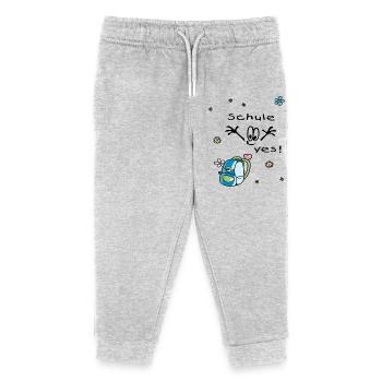 Schule yes - Kinder Organic Jogginghose Mini Mover von Stanley/Stella - Grau meliert - Vorne