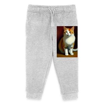 Katzen Bild - Kinder Organic Jogginghose Mini Mover von Stanley/Stella - Grau meliert - Vorne