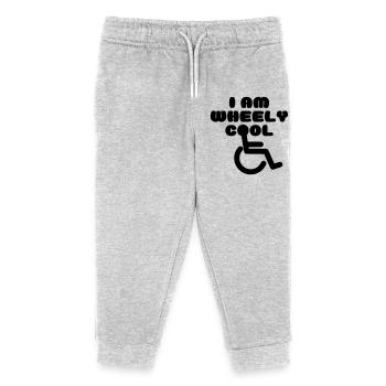 I'm wheely cool. Wheelchair humor * - Kids Organic Sweatpants by Stanley/Stella - heather grey - Front