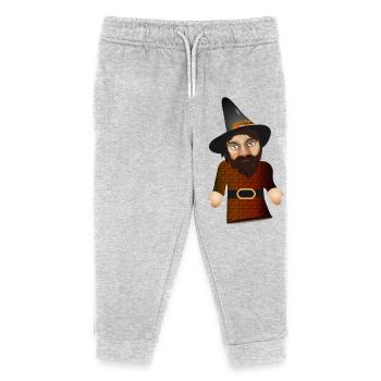 Der gefährliche Räuber als Puppen Theater Figur - Kinder Organic Jogginghose Mini Mover von Stanley/Stella - Grau meliert - Vorne