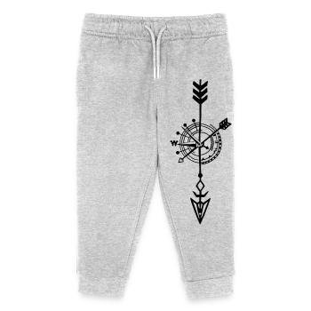 Esquisse d'un compas noir - Pantalon de jogging enfant bio Stanley/Stella - gris chiné - Devant