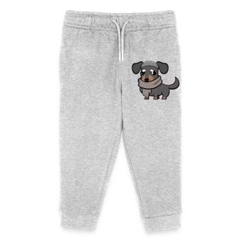 Teckel gris - Pantalon de jogging enfant bio Stanley/Stella - gris chiné - Devant