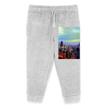 Horizon de la ville de New York - Pantalon de jogging enfant bio Stanley/Stella - gris chiné - Devant
