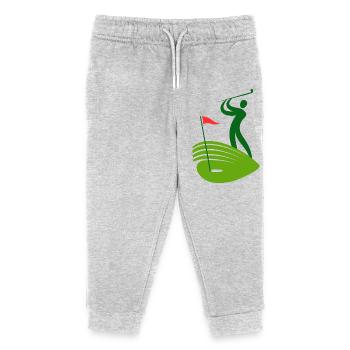 golf, fan de golf, golfeur, club de golf - Pantalon de jogging enfant bio Stanley/Stella - gris chiné - Devant