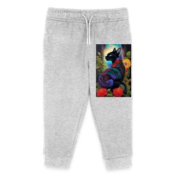 Flower cat - Pantalon de jogging enfant bio Stanley/Stella - gris chiné - Devant