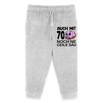 70 Jahre Geburtstag - Kinder Organic Jogginghose Mini Mover von Stanley/Stella - Grau meliert - Vorne