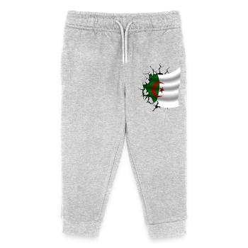 Algeria - Algeria - Torn Flag - Kids Organic Sweatpants by Stanley/Stella - heather grey - Front