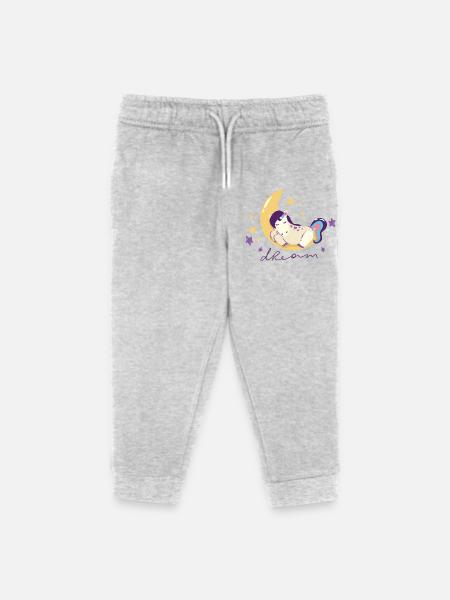 Traum-Einhorn auf dem Mond - Kinder Organic Jogginghose Mini Mover von Stanley/Stella - Grau meliert