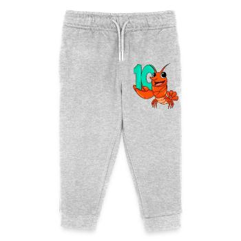 10th birthday motif lobster - ten years - Kids Organic Sweatpants by Stanley/Stella - heather grey - Front