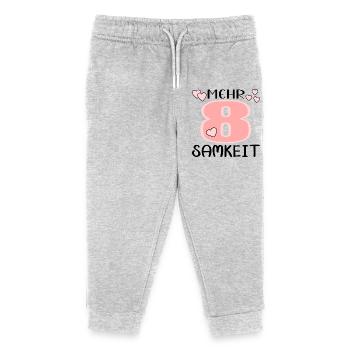 Mehr Achtsamkeit - Bewusstsein Meditation - Kinder Organic Jogginghose Mini Mover von Stanley/Stella - Grau meliert - Vorne