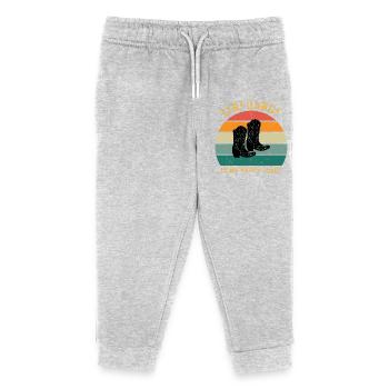 Cadeau parfait: « La danse en ligne est mon endroit heureux » - Pantalon de jogging enfant bio Stanley/Stella - gris chiné - Devant