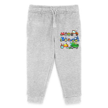Baustelle Fahrzeuge - Kinder Organic Jogginghose Mini Mover von Stanley/Stella - Grau meliert - Vorne