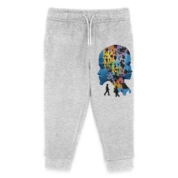 Le puzzle humain - Pantalon de jogging enfant bio Stanley/Stella - gris chiné - Devant