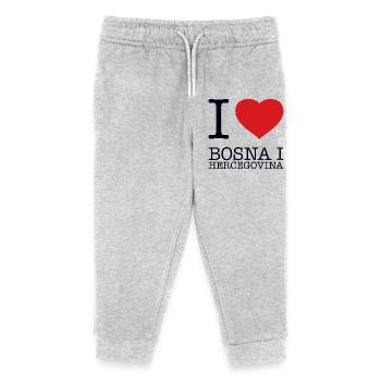 I LOVE BOSNA I HERCEGOVINA Bosnien und Herzegowina - Kinder Organic Jogginghose Mini Mover von Stanley/Stella - Grau meliert - Vorne