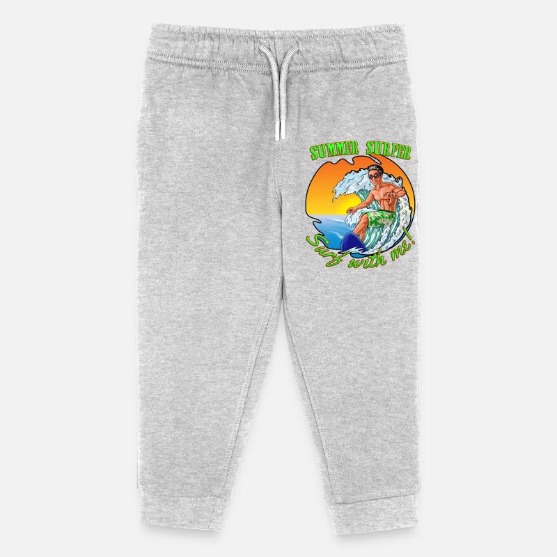 Sommer-Surfer - Kinder Organic Jogginghose Mini Mover von Stanley/Stella - Grau meliert