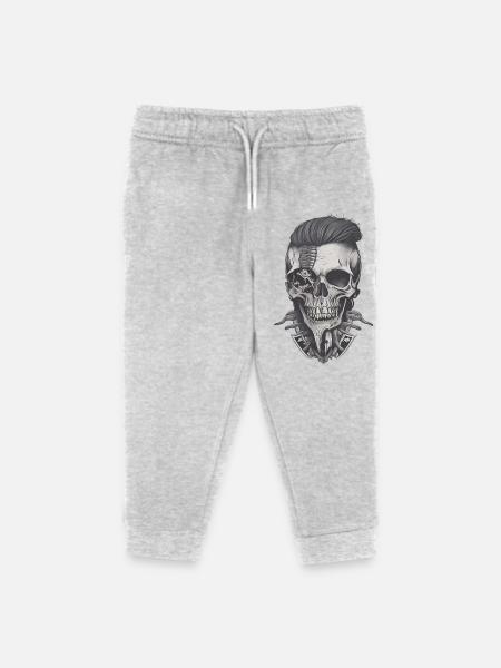 Hipster Totenkopf - Kinder Organic Jogginghose Mini Mover von Stanley/Stella - Grau meliert