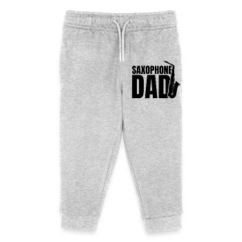 Saxophone Papa - Kids Organic Sweatpants by Stanley/Stella - heather grey - Front