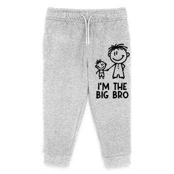 Frère et sœur Amour Frère Déclaration Fier Grand - Pantalon de jogging enfant bio Stanley/Stella - gris chiné - Devant
