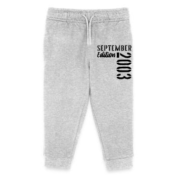 23rd birthday September 2003 - 23 years old - Kids Organic Sweatpants by Stanley/Stella - heather grey - Front