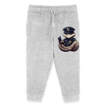 Snake Policeman - Kids Organic Sweatpants by Stanley/Stella - heather grey - Front