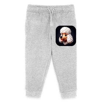 Chien caniche comique - Pantalon de jogging enfant bio Stanley/Stella - gris chiné - Devant