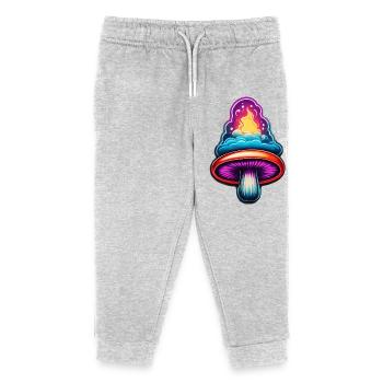 Fire Mushroom - Kids Organic Sweatpants by Stanley/Stella - heather grey - Front